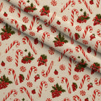Candy Cane Evergreen Pattern 6 Minky Fabric — plush minky folded close-up preview (mv-minky-v1:lying)