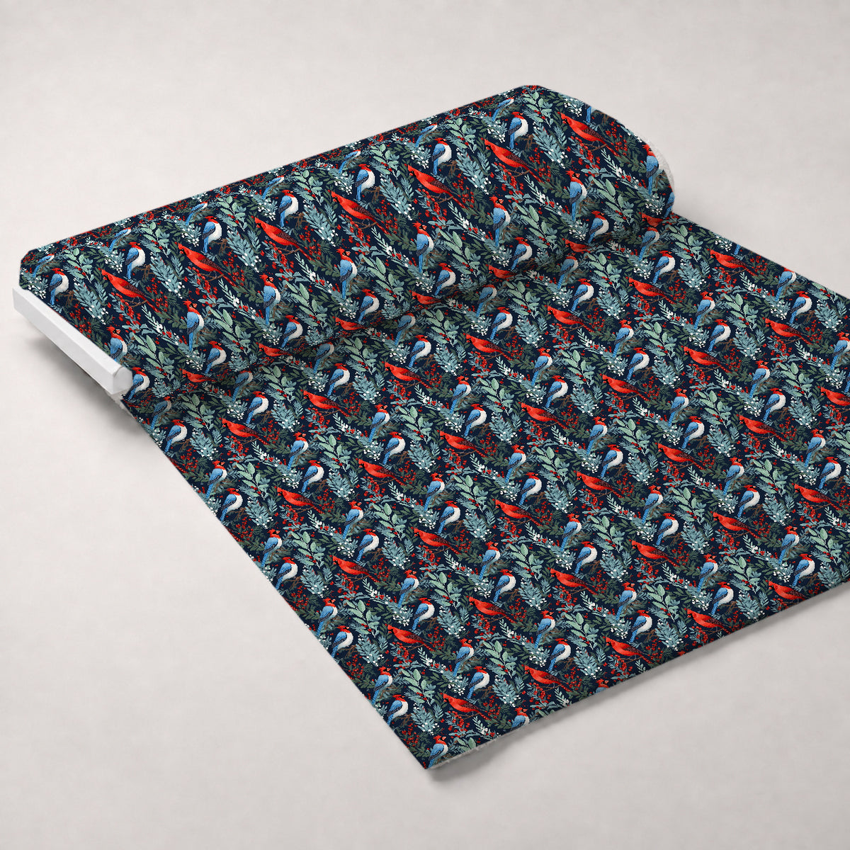 Cardinal Pines Pattern 10 Minky Fabric — plush minky unrolled bolt preview (mv-minky-v1:bolt)