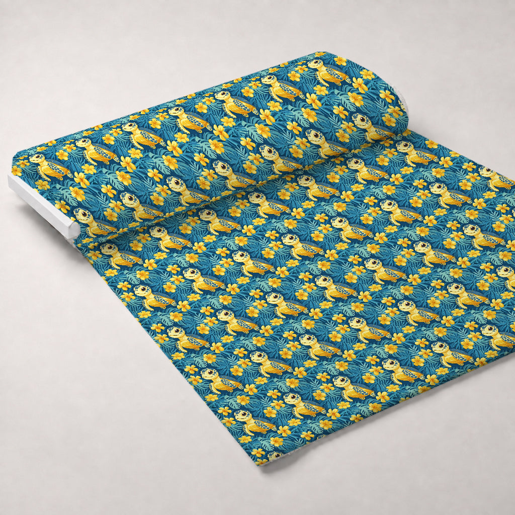 Cartoon Baby Sea Turtles Minky Fabric — plush minky unrolled bolt preview (mv-minky-v1:bolt)