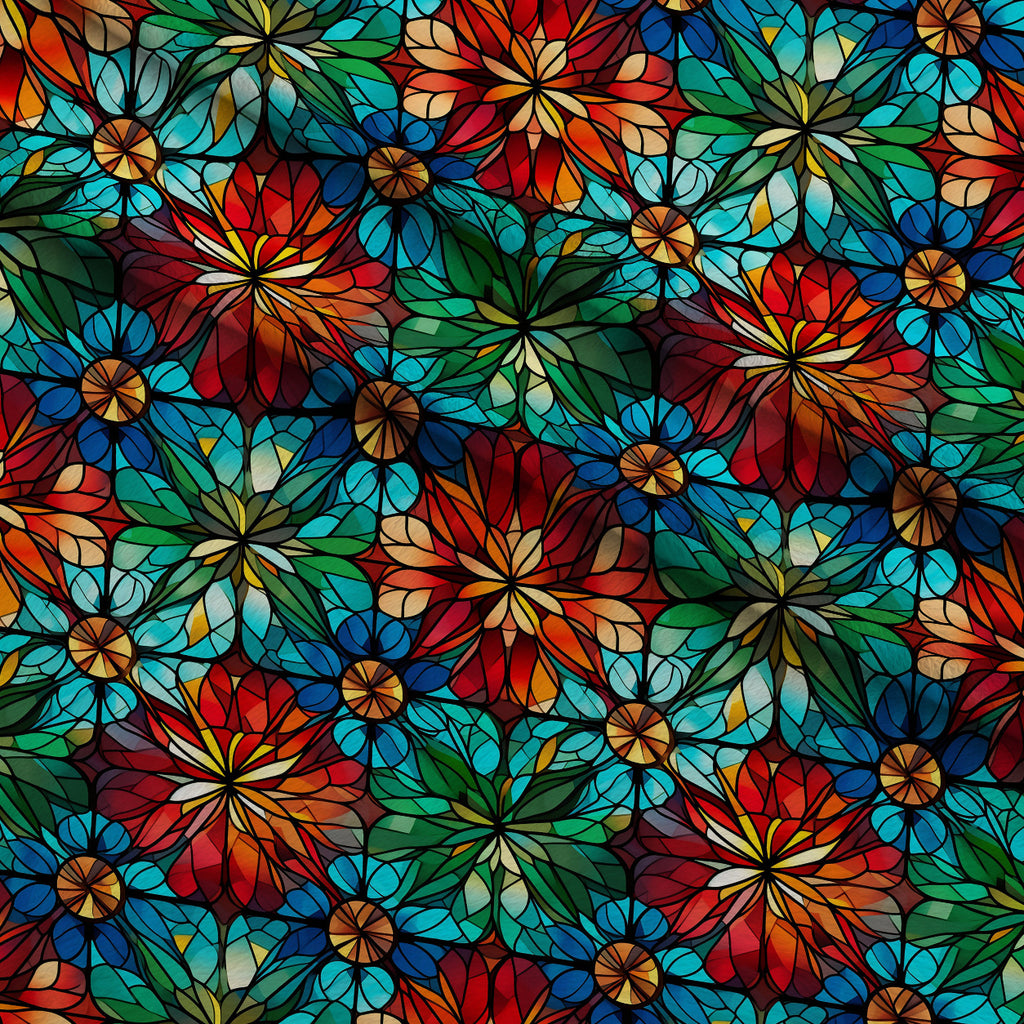 Cathedral Blooms Pattern 5 Minky Fabric — plush minky folded close-up preview (mv-minky-v1:lying)