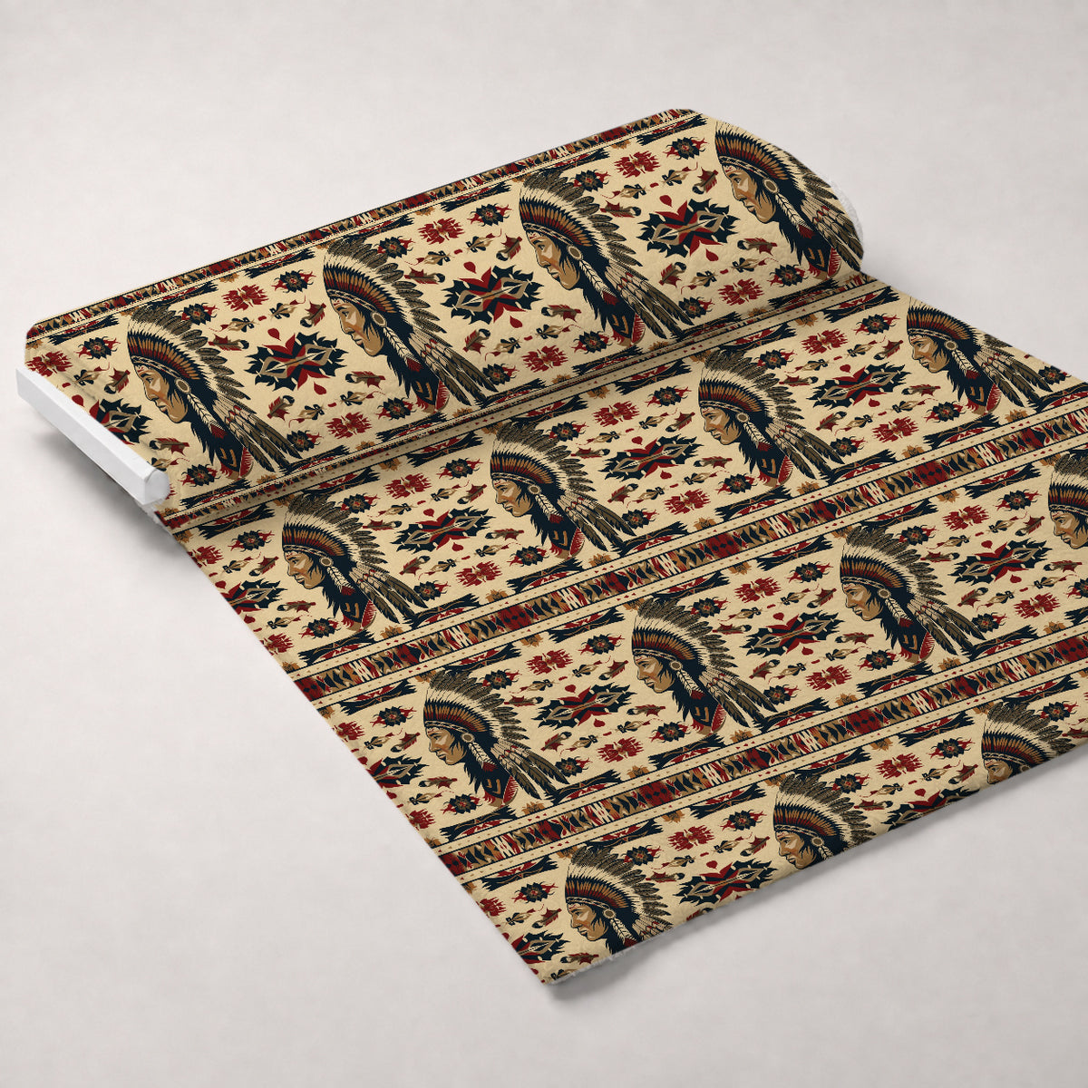 Chieftain Spirit Pattern 1 Minky Fabric — plush minky unrolled bolt preview (mv-minky-v1:bolt)