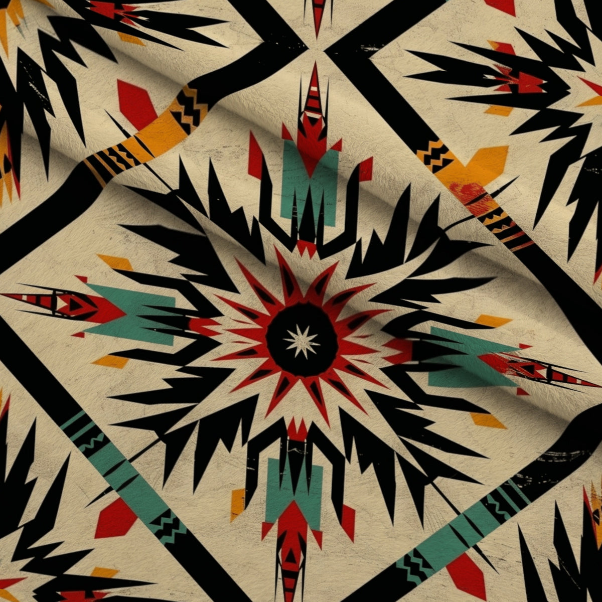 Chieftain Spirit Pattern 10 Minky Fabric — plush minky folded close-up preview (mv-minky-v1:lying)