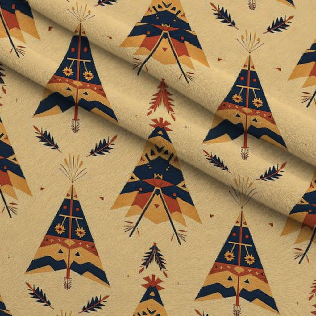 Chieftain Spirit Pattern 2 Minky Fabric — plush minky folded close-up preview (mv-minky-v1:lying)