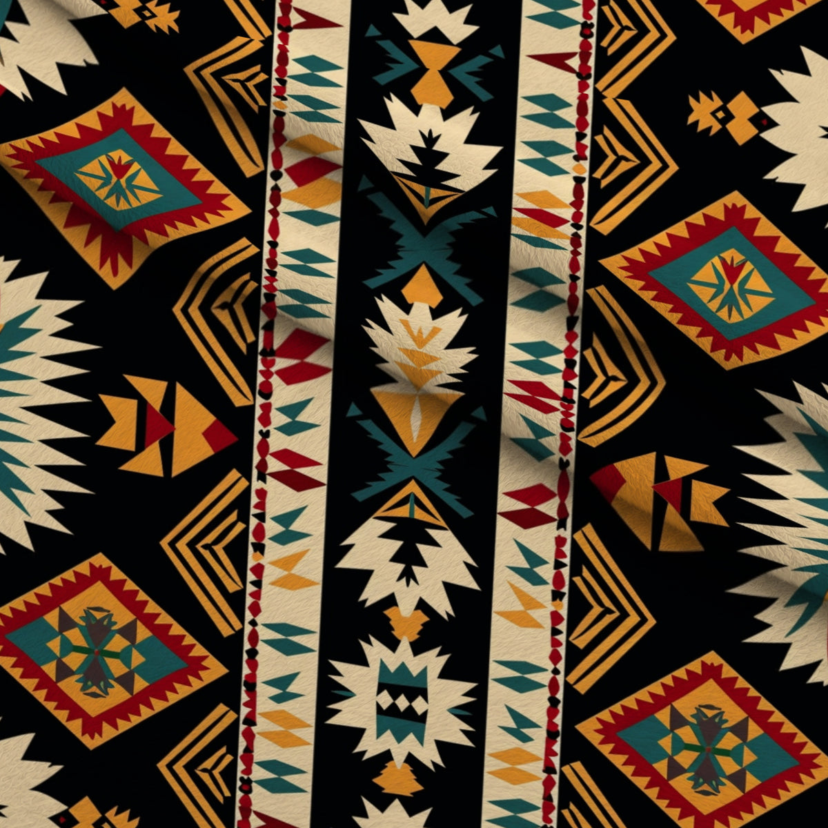 Chieftain Spirit Pattern 5 Minky Fabric — plush minky folded close-up preview (mv-minky-v1:lying)