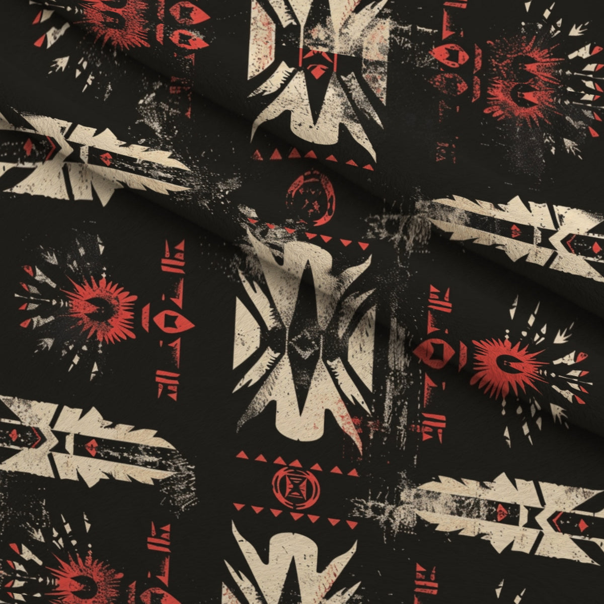 Chieftain Spirit Pattern 6 Minky Fabric — plush minky folded close-up preview (mv-minky-v1:lying)