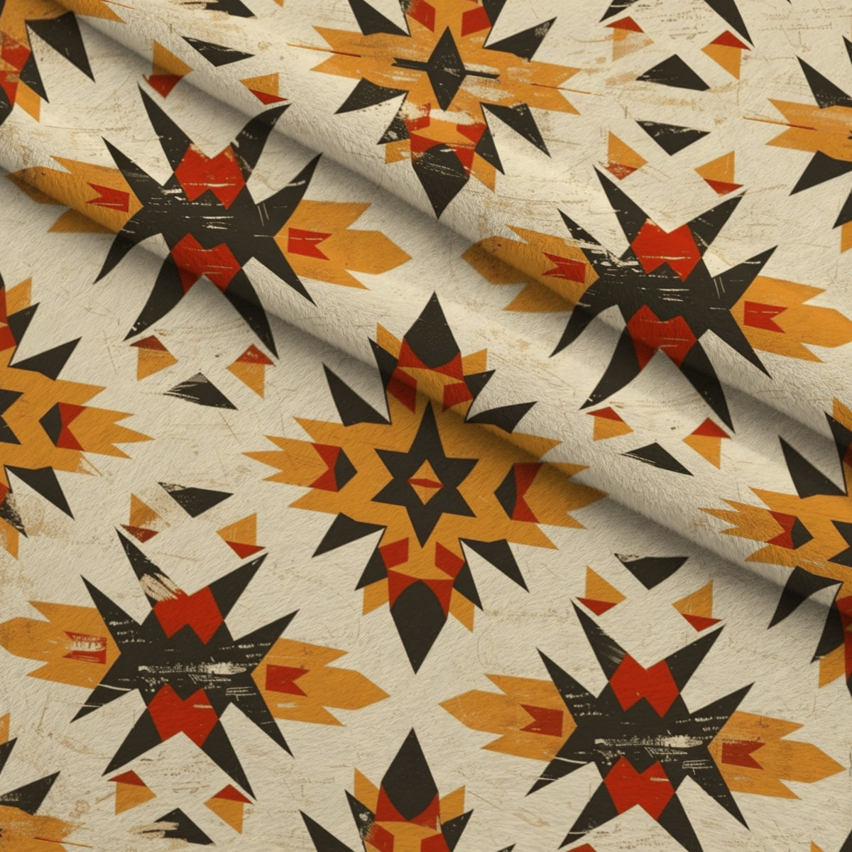 Chieftain Spirit Pattern 8 Minky Fabric — plush minky folded close-up preview (mv-minky-v1:lying)