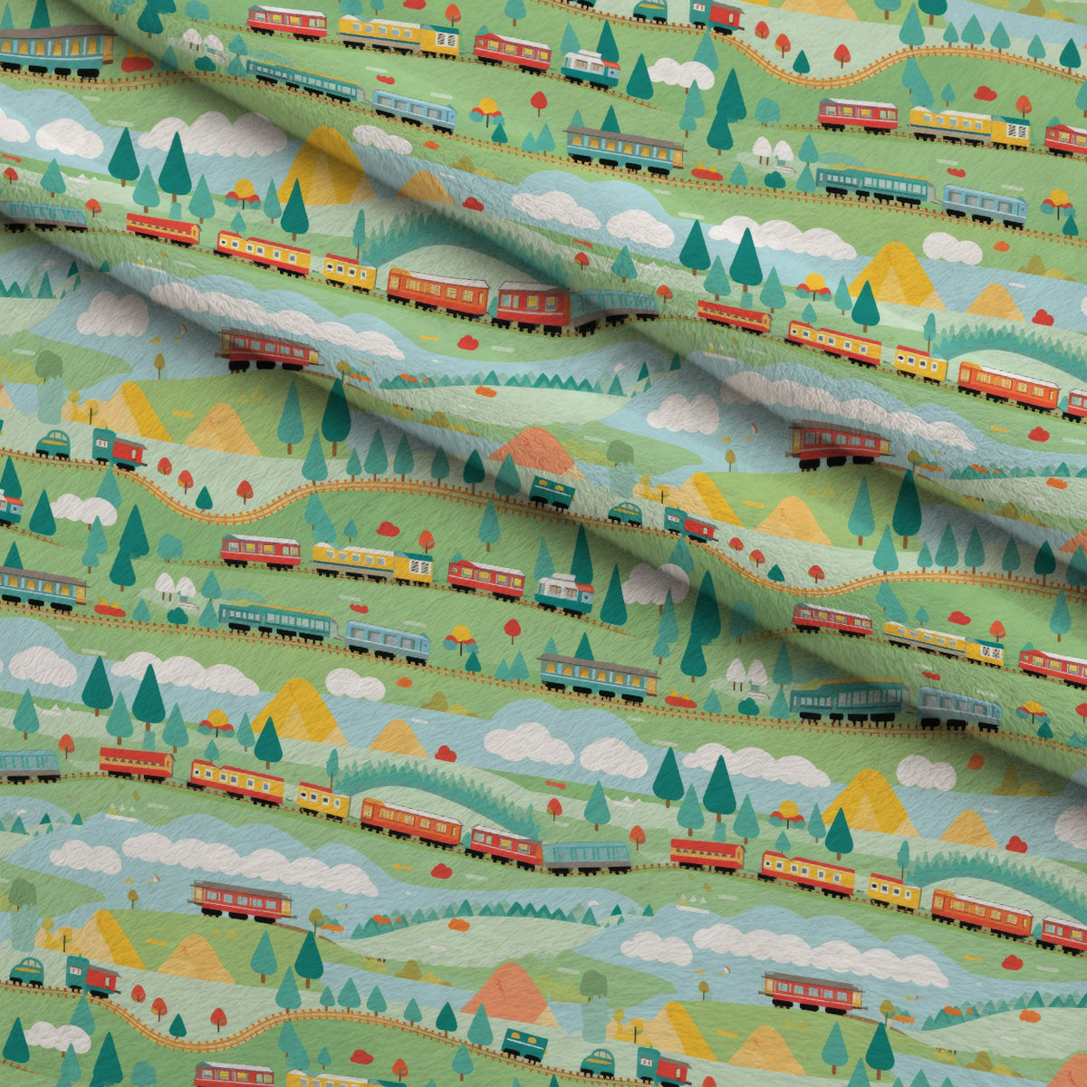 Choo Choo Village Pattern 11 Minky Fabric — plush minky folded close-up preview (mv-minky-v1:lying)