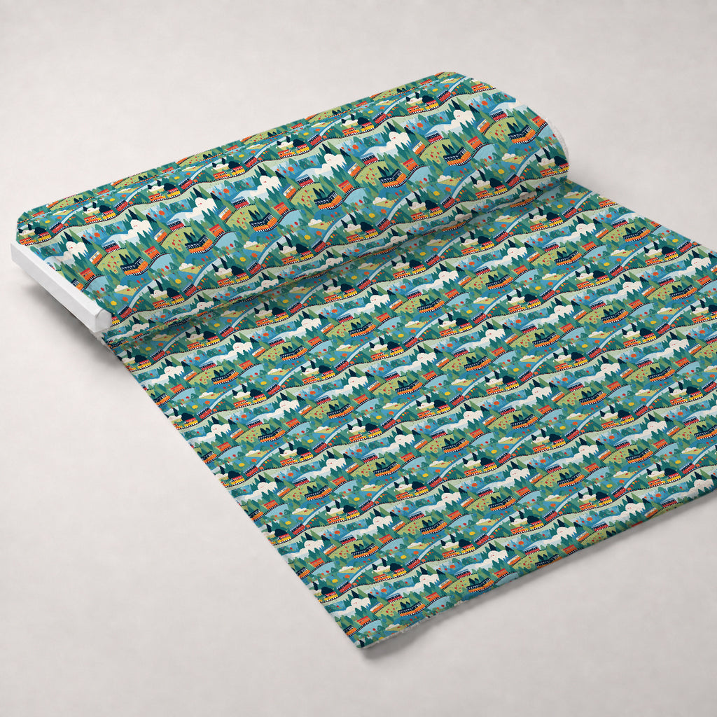 Choo Choo Village Pattern 15 Minky Fabric — plush minky unrolled bolt preview (mv-minky-v1:bolt)
