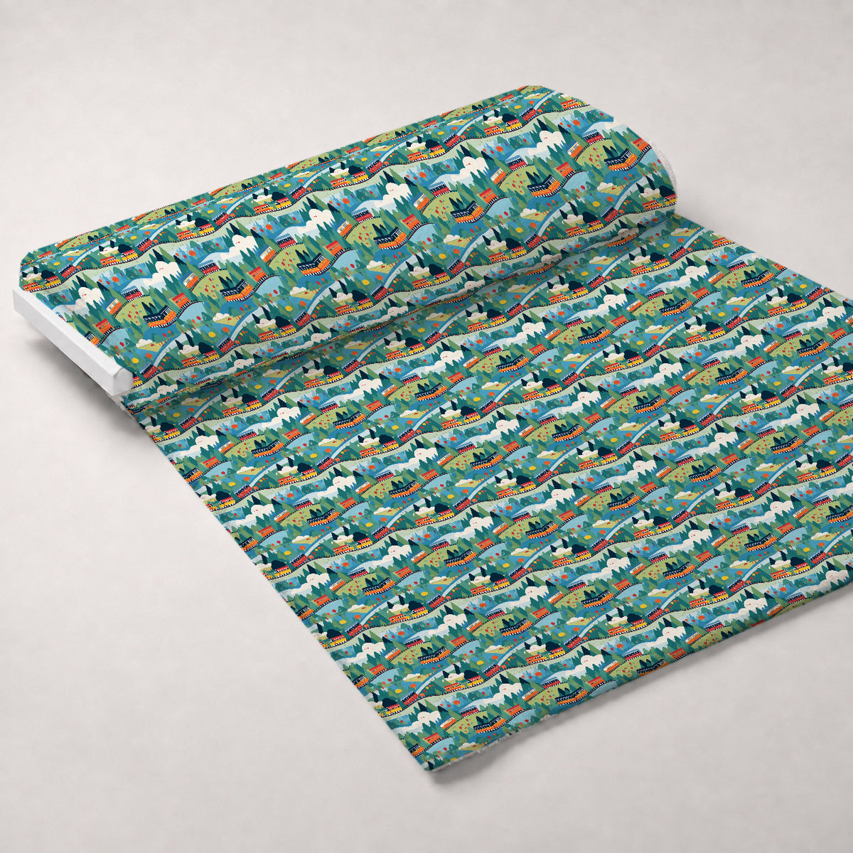 Choo Choo Village Pattern 15 Minky Fabric — plush minky unrolled bolt preview (mv-minky-v1:bolt)