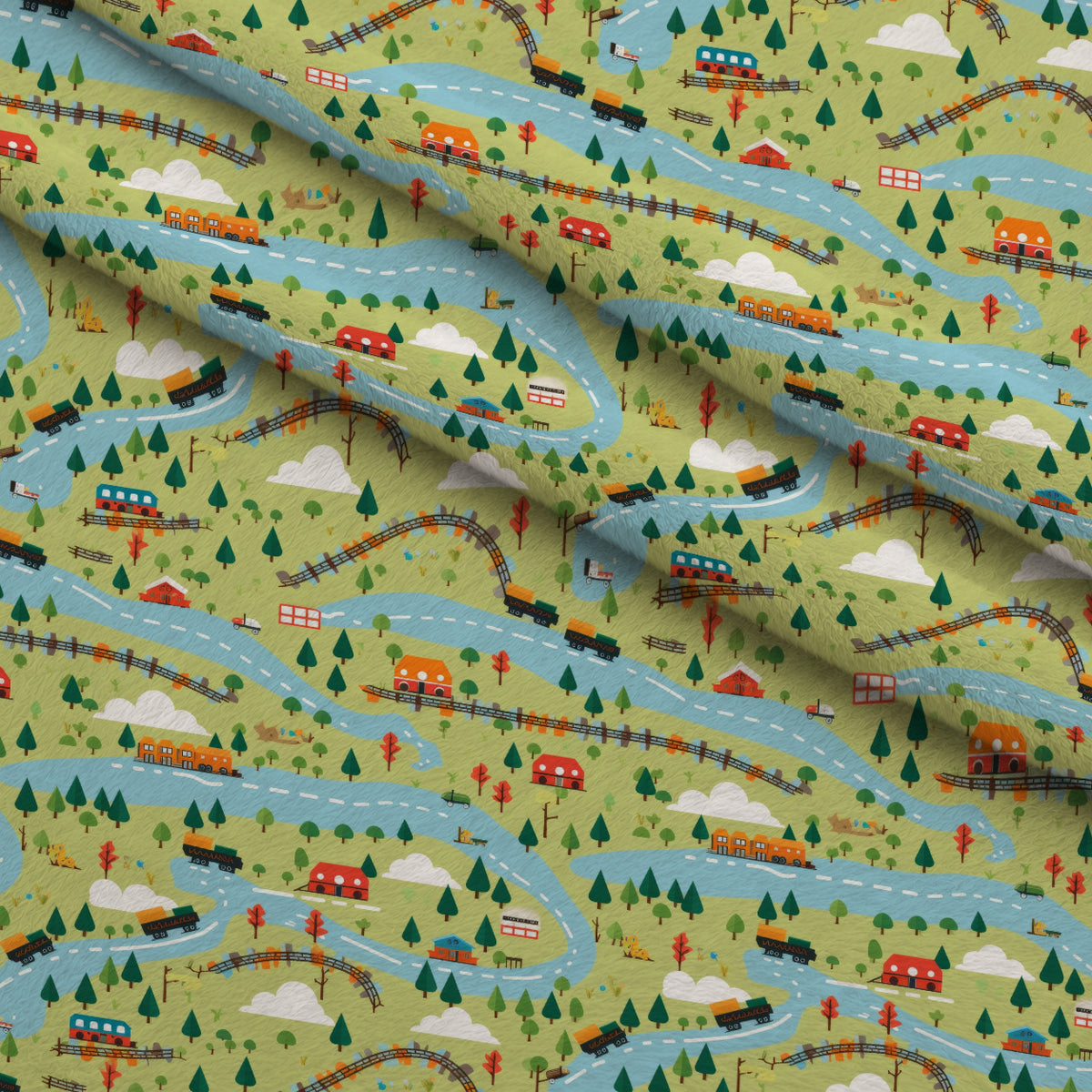 Choo Choo Village Pattern 16 Minky Fabric — plush minky folded close-up preview (mv-minky-v1:lying)