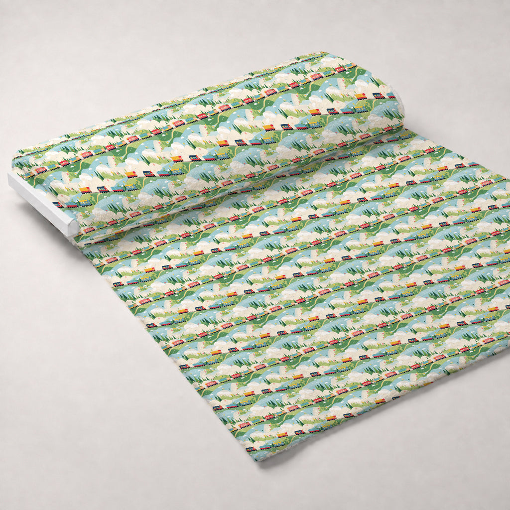 Choo Choo Village Pattern 17 Minky Fabric — plush minky unrolled bolt preview (mv-minky-v1:bolt)