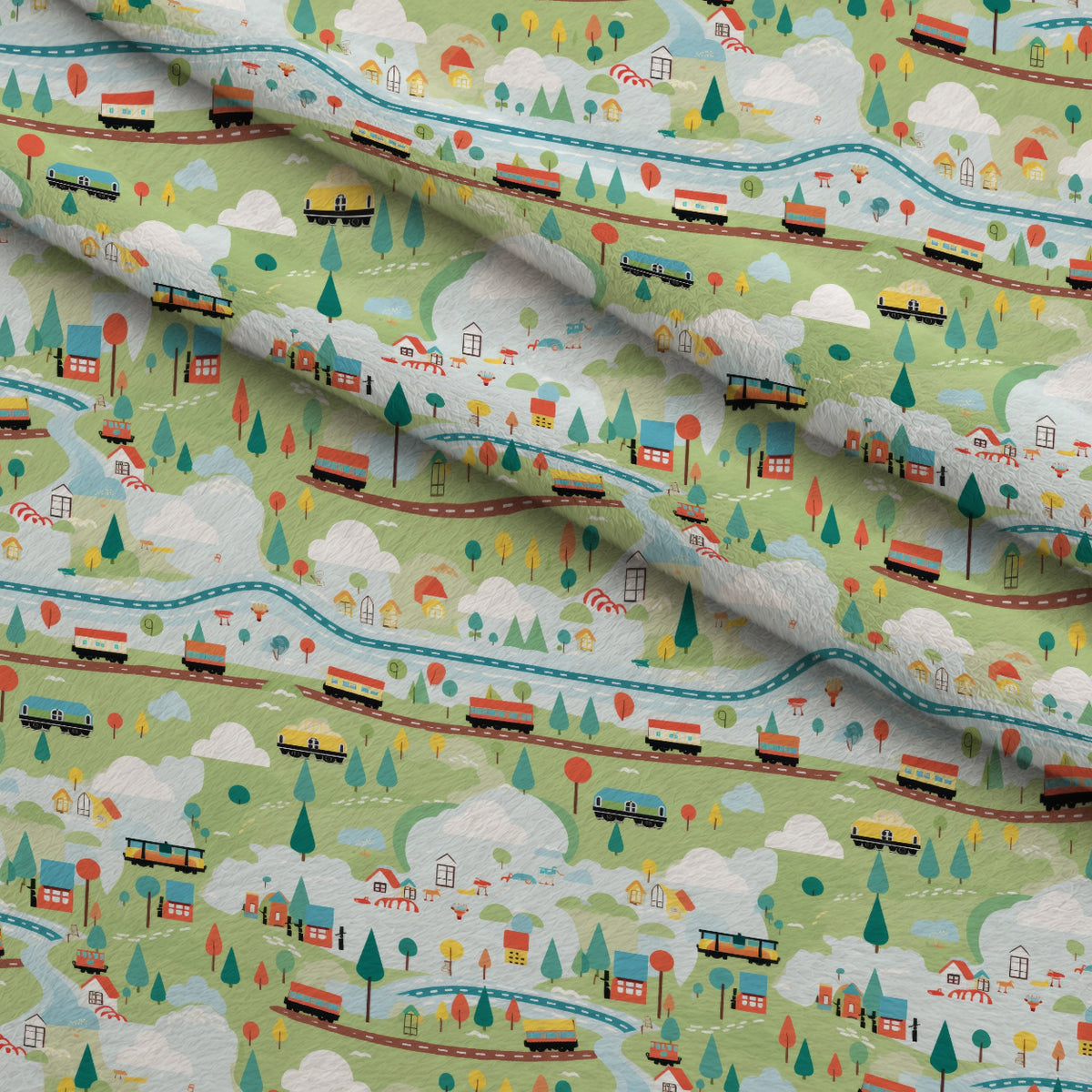 Choo Choo Village Pattern 19 Minky Fabric — plush minky folded close-up preview (mv-minky-v1:lying)