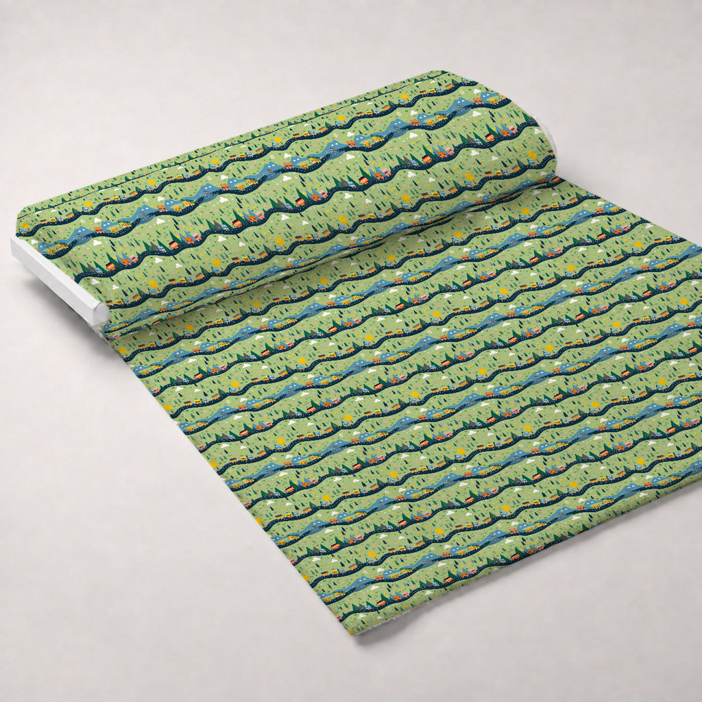 Choo Choo Village Pattern 23 Minky Fabric — plush minky unrolled bolt preview (mv-minky-v1:bolt)