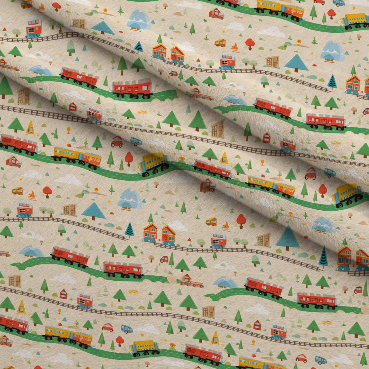 Choo Choo Village Pattern 24 Minky Fabric — plush minky folded close-up preview (mv-minky-v1:lying)