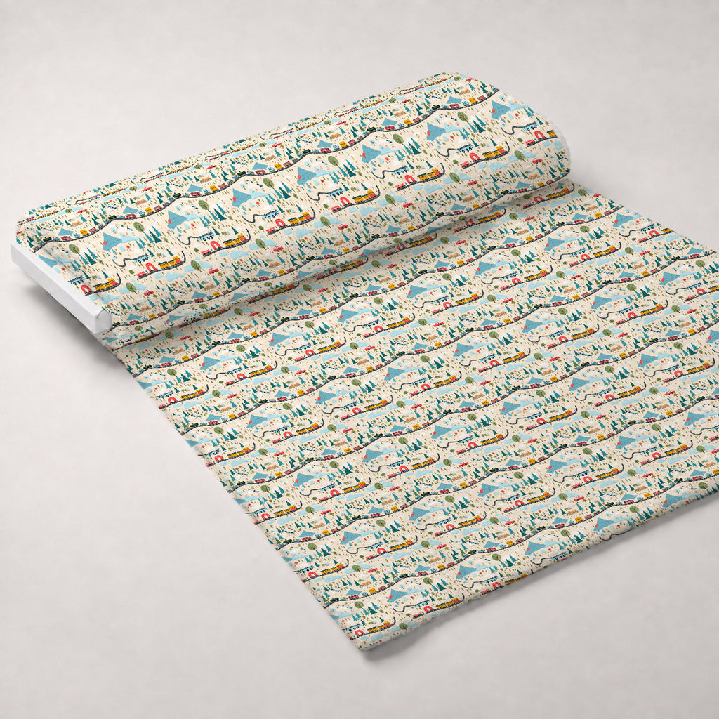 Choo Choo Village Pattern 25 Minky Fabric — plush minky unrolled bolt preview (mv-minky-v1:bolt)