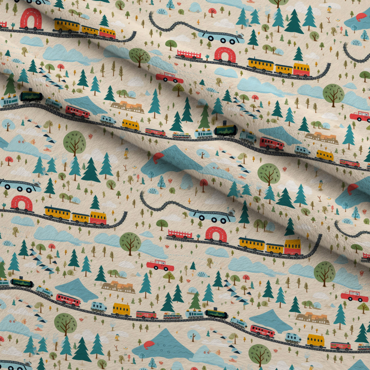 Choo Choo Village Pattern 25 Minky Fabric — plush minky folded close-up preview (mv-minky-v1:lying)