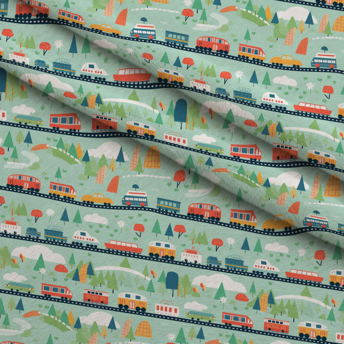 Choo Choo Village Pattern 27 Minky Fabric — plush minky folded close-up preview (mv-minky-v1:lying)