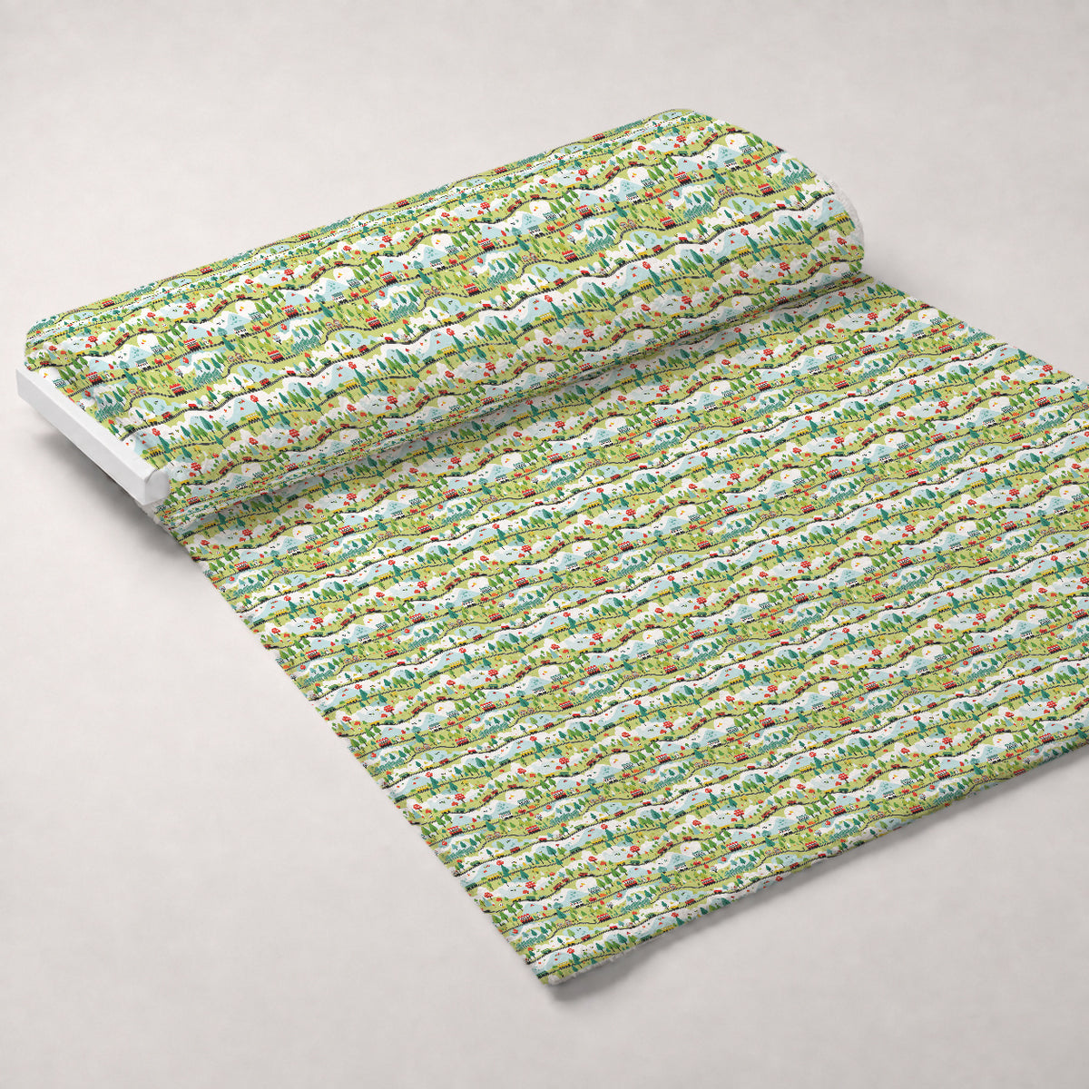 Choo Choo Village Pattern 7 Minky Fabric — plush minky unrolled bolt preview (mv-minky-v1:bolt)