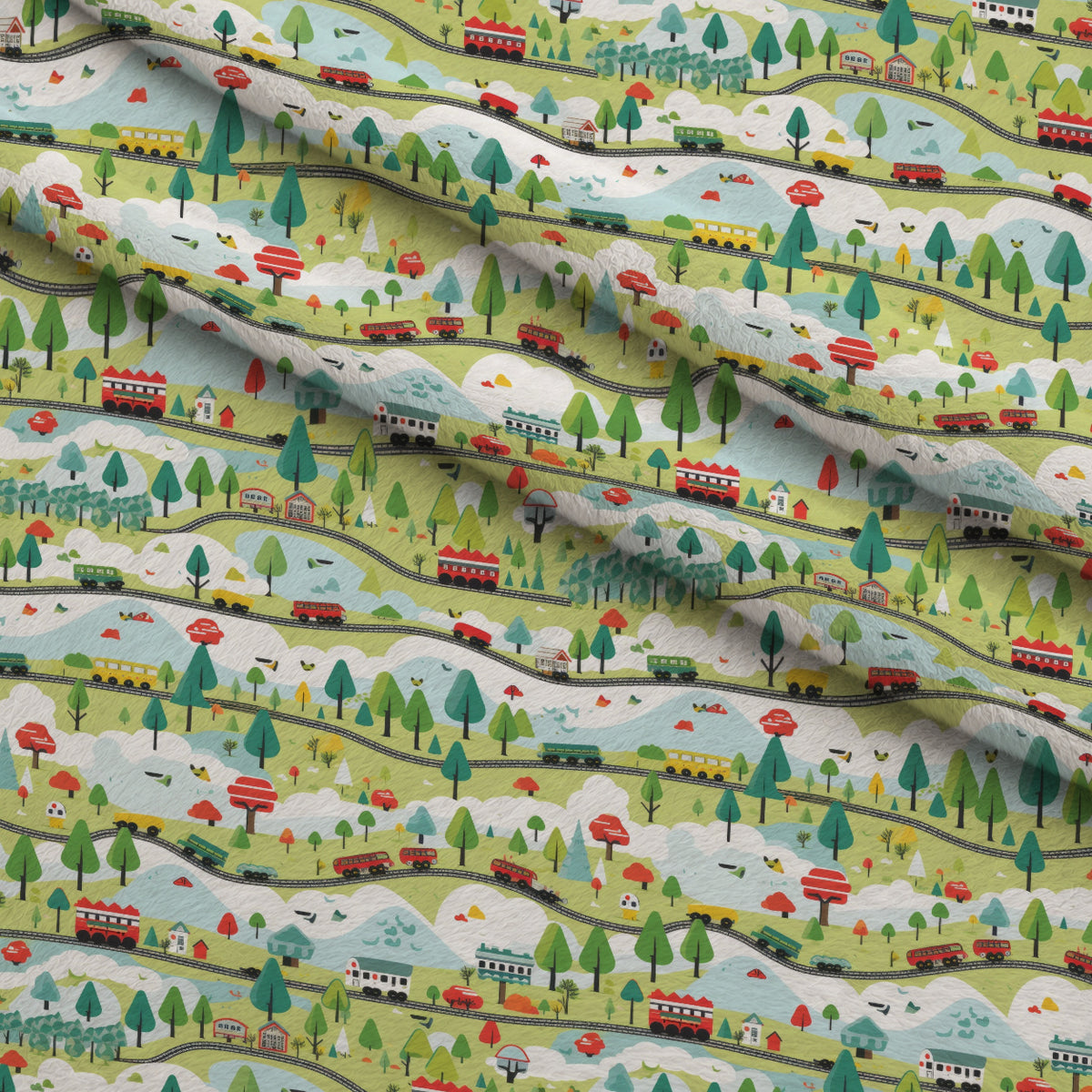 Choo Choo Village Pattern 7 Minky Fabric — plush minky folded close-up preview (mv-minky-v1:lying)