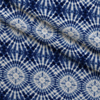 Cobalt Batik Blooms Pattern 14 Minky Fabric — plush minky folded close-up preview (mv-minky-v1:lying)