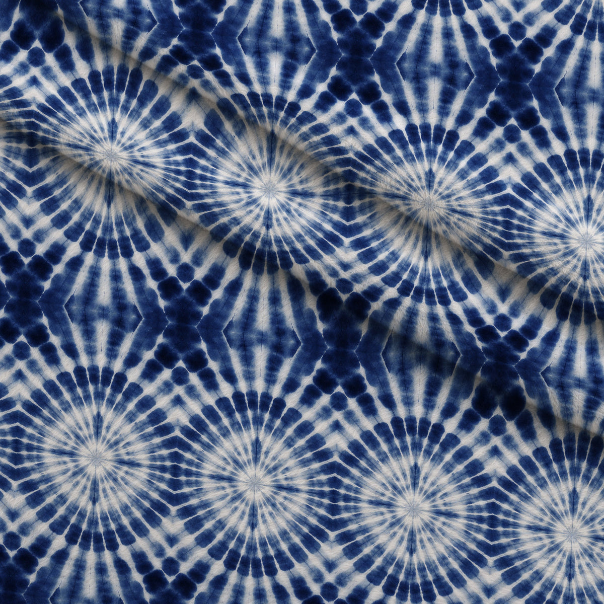 Cobalt Batik Blooms Pattern 14 Minky Fabric — plush minky folded close-up preview (mv-minky-v1:lying)
