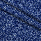 Cobalt Batik Blooms Pattern 28 Minky Fabric — plush minky folded close-up preview (mv-minky-v1:lying)