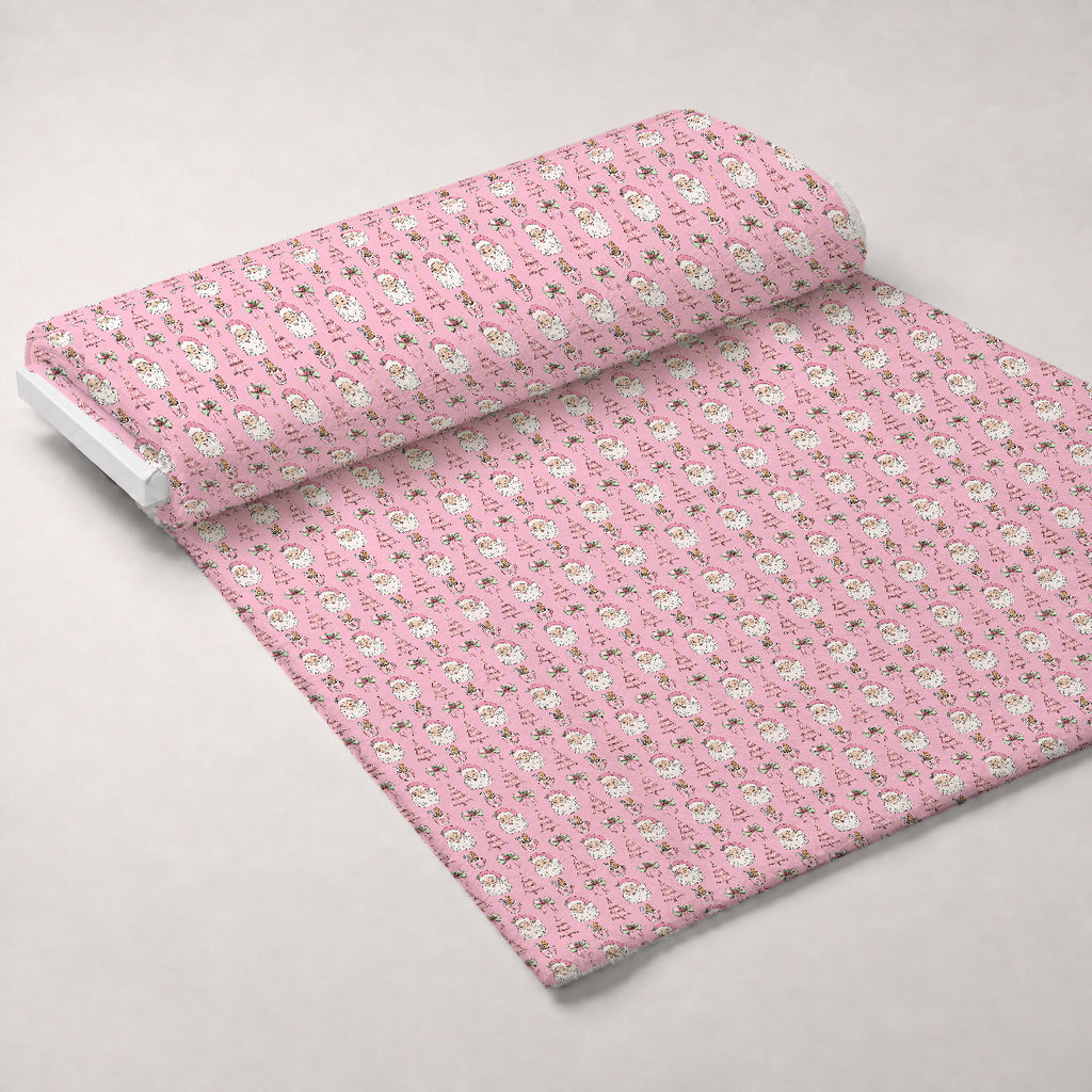 Coquette Christmas Santa Minky Fabric — plush minky unrolled bolt preview (mv-minky-v1:bolt)
