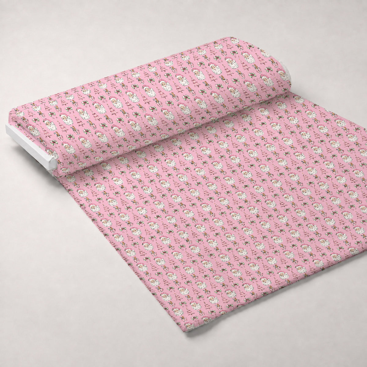 Coquette Christmas Santa Minky Fabric — plush minky unrolled bolt preview (mv-minky-v1:bolt)