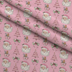 Coquette Christmas Santa Minky Fabric — plush minky folded close-up preview (mv-minky-v1:lying)