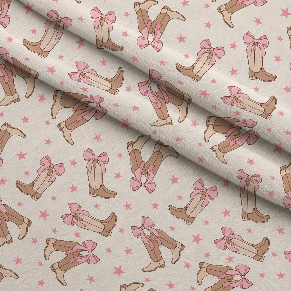 Coquette Cowgirl Boots Minky Fabric — plush minky folded close-up preview (mv-minky-v1:lying)