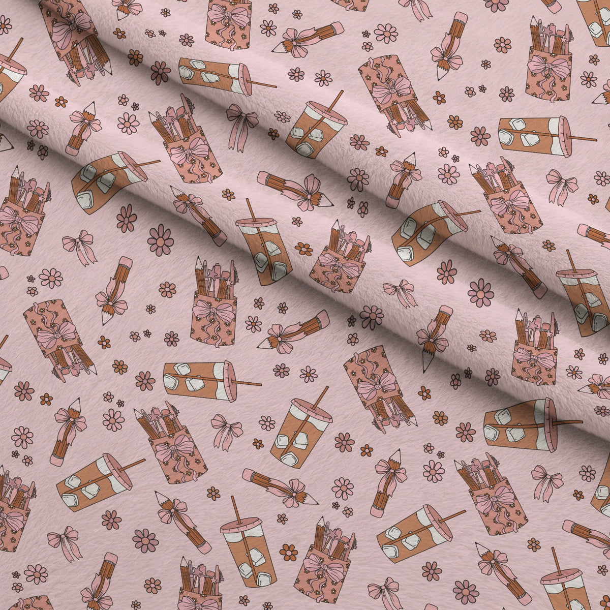 Coquette Teaching School Minky Fabric — plush minky folded close-up preview (mv-minky-v1:lying)