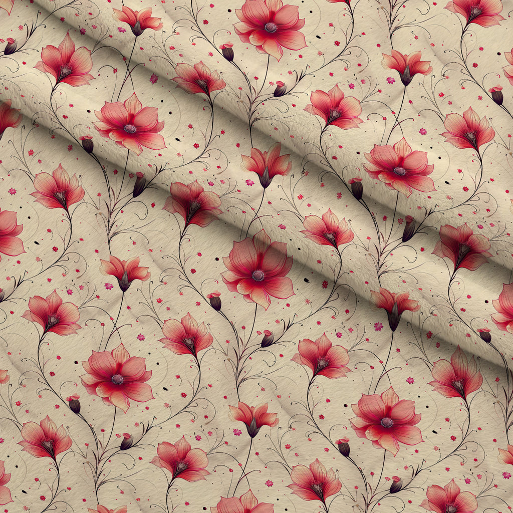 Coral Garden Glow Pattern 1 Minky Fabric — plush minky folded close-up preview (mv-minky-v1:lying)