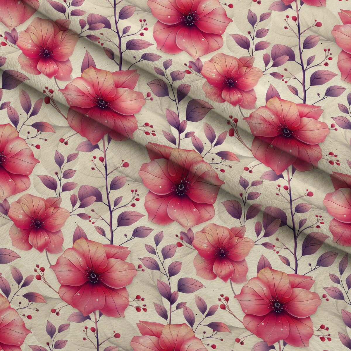 Coral Garden Glow Pattern 2 Minky Fabric — plush minky folded close-up preview (mv-minky-v1:lying)