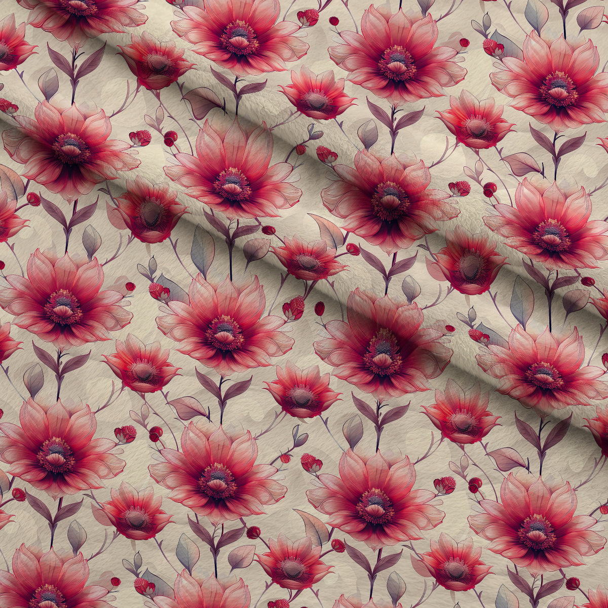 Coral Garden Glow Pattern 5 Minky Fabric — plush minky folded close-up preview (mv-minky-v1:lying)