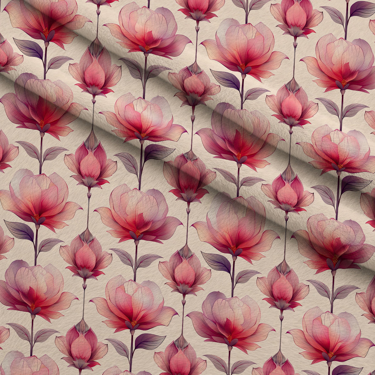 Coral Garden Glow Pattern 6 Minky Fabric — plush minky folded close-up preview (mv-minky-v1:lying)