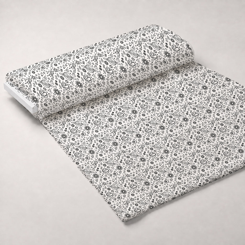 Cosmic Lab Doodles Pattern 1 Minky Fabric — plush minky unrolled bolt preview (mv-minky-v1:bolt)