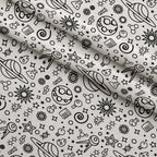 Cosmic Lab Doodles Pattern 1 Minky Fabric — plush minky folded close-up preview (mv-minky-v1:lying)