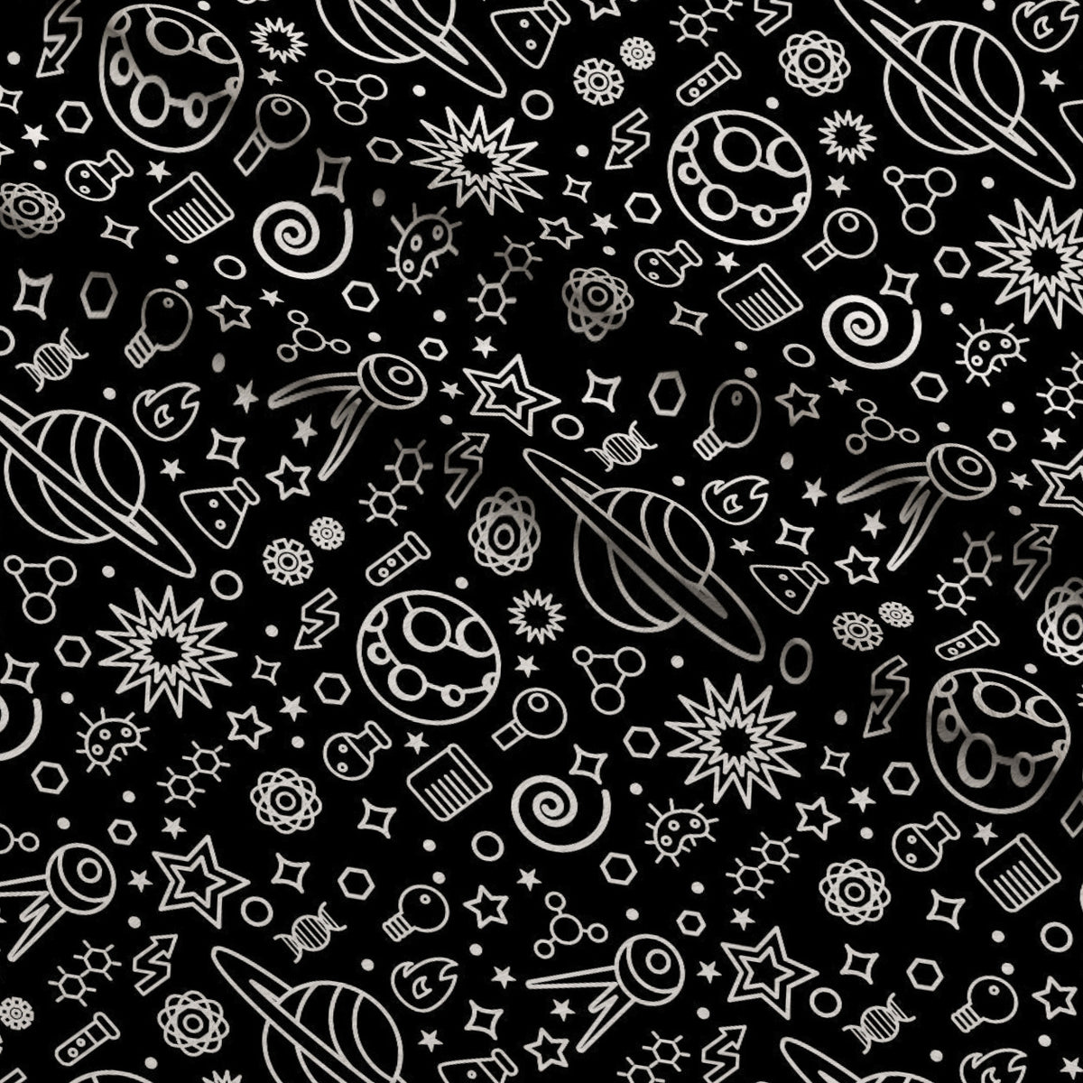 Cosmic Lab Doodles Pattern 2 Minky Fabric — plush minky folded close-up preview (mv-minky-v1:lying)