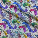 Cosmic Lab Doodles Pattern 3 Minky Fabric — plush minky folded close-up preview (mv-minky-v1:lying)