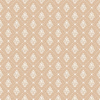 beige, cream, white, damask motifs, ornate flourishes, decorative scrollwork, polka dots, geometric pattern, repeating design, vintage style, elegant motifs,, fabric panel, country christmas, seasonal fabric, intricate details, dotted background, coordinating pattern, crafting material, sewing fabric