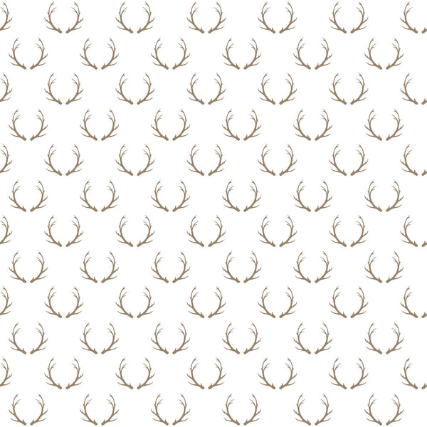 beige, cream, antlers, deer horns, repeating pattern, small scale, woodland, hunting, rustic, country style, christmas, holiday,, fabric panel, neutral tones, minimalist, scattered motifs, winter theme, nature inspired, craft fabric