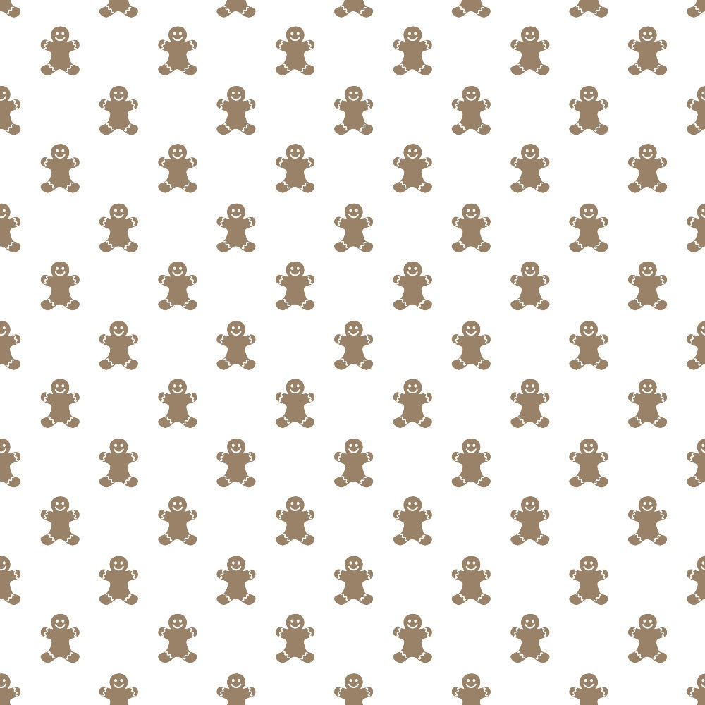 brown, tan, beige, gingerbread men, cookies, repeating pattern, small scale print, christmas, holiday, festive, winter, baking theme, food motif, geometric arrangement,, fabric panel, cheerful, whimsical, country style, seasonal
