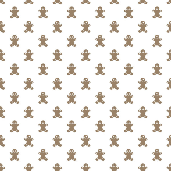 brown, tan, beige, gingerbread men, cookies, repeating pattern, small scale print, christmas, holiday, festive, winter, baking theme, food motif, geometric arrangement,, fabric panel, cheerful, whimsical, country style, seasonal