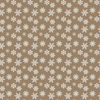 tan background, white snowflakes, winter motifs, geometric snowflakes, repeating pattern,, fabric panel, country christmas, seasonal design, winter wonderland, craft fabric, brown beige, delicate snowflakes, holiday fabric, winter theme, small scale print, coordinating fabric
