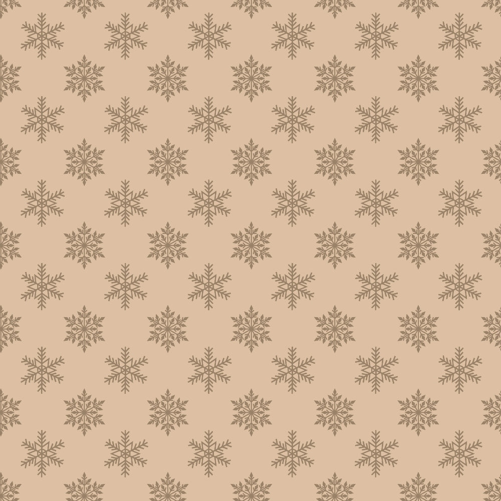 beige, tan, brown, snowflakes, winter motifs, repeating pattern, geometric design,, fabric panel, christmas theme, holiday fabric, neutral tones, small scale print, allover design, crafting material, seasonal motifs, symmetrical snowflakes, minimalist style, coordinating fabric