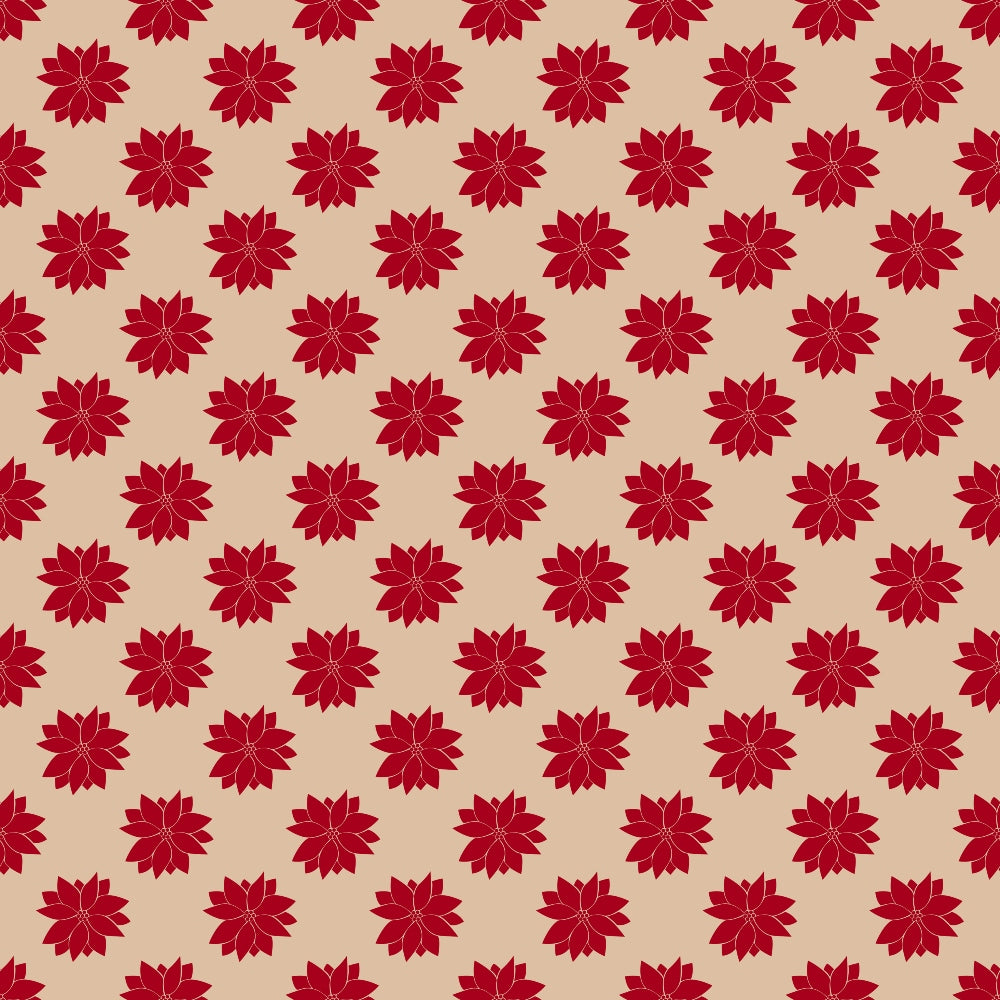 red, burgundy, cream, beige, poinsettia, floral pattern, christmas flowers, holiday motif, repeating design, geometric arrangement,, fabric panel, winter blooms, festive pattern, country style, seasonal fabric, christmas theme, holiday quilting, cotton fabric, decorative flowers