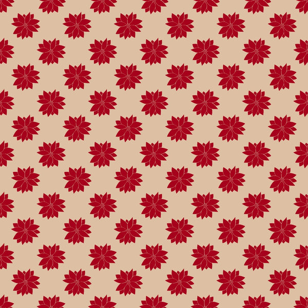 red, burgundy, cream, beige, poinsettia, floral pattern, christmas flowers, holiday motif, repeating design, geometric arrangement,, fabric panel, winter blooms, festive pattern, country style, seasonal fabric, christmas theme, holiday quilting, cotton fabric, decorative flowers