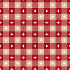 red, beige, burgundy, white stars, checkered pattern, gingham,, fabric panel, country style, christmas theme, holiday pattern, geometric design, alternating squares, festive colors, rustic charm, winter motif, eight-point stars, plaid texture, seasonal fabric, cozy atmosphere