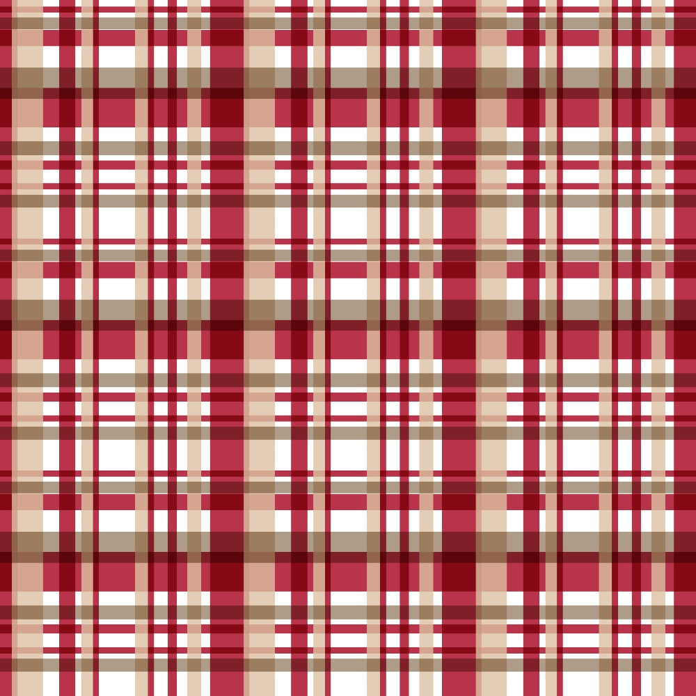 burgundy, red, white, beige, tan, plaid pattern, tartan, checkered, country style, christmas fabric,, fabric panel, rustic, cozy, winter theme, holiday pattern, geometric design, woven appearance, festive colors