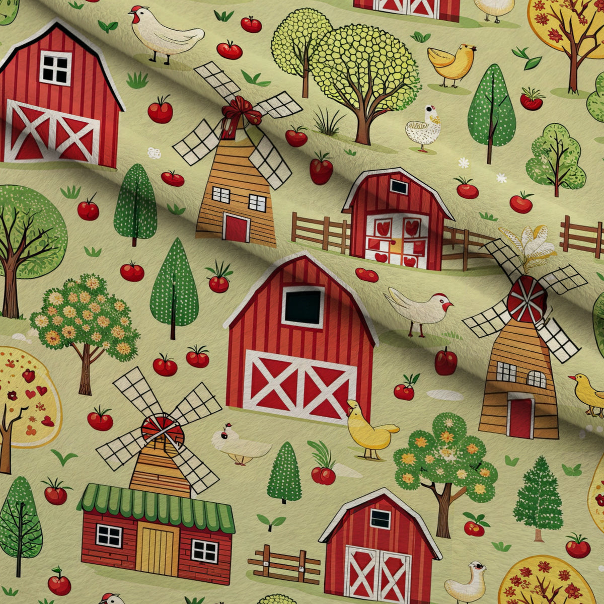 Countryside Charm Pattern 12 Minky Fabric — plush minky folded close-up preview (mv-minky-v1:lying)